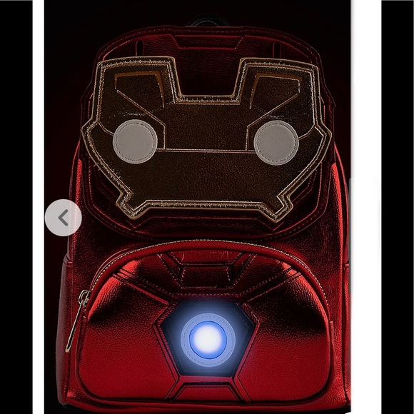LOUNGEFLY FUNKO POP! MARVEL IRON MAN Light Up MINI BACKPACK! - Picture 2 of 8